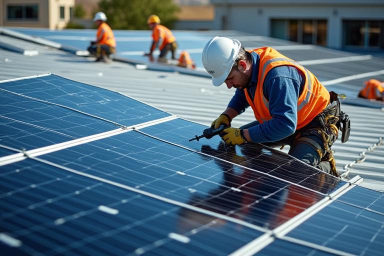 Photovoltaic system installation on a retail center